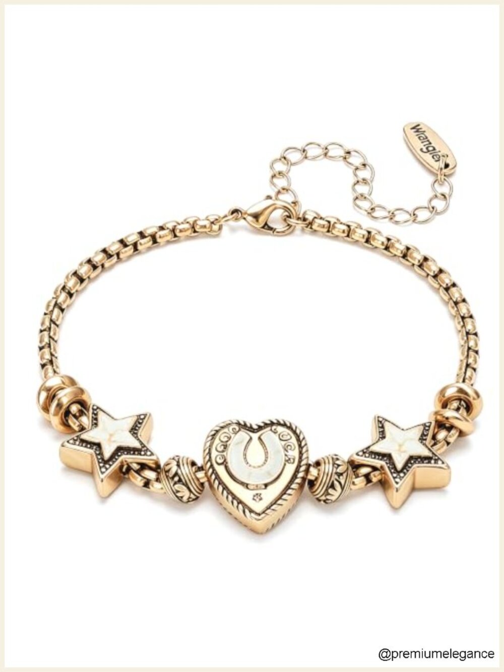 Wrangler Sliding Charm Bracelet with Turquoise, Silver & 14K Gold Plated, Gift